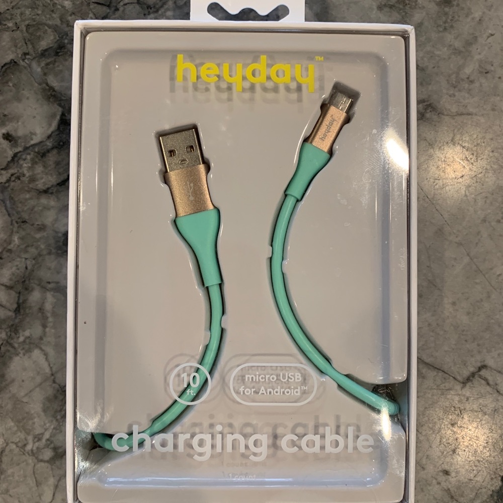 Brand New unopened teal micro USB charger